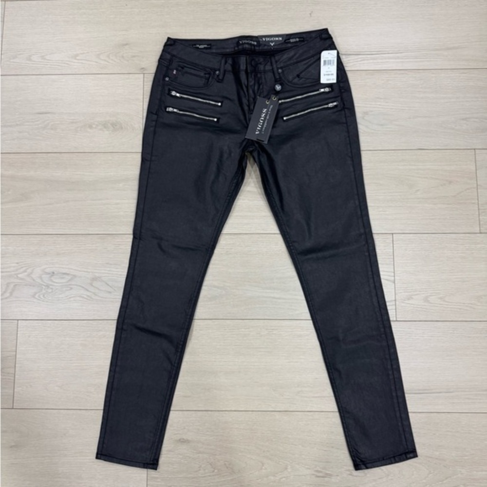 Vigoss Black Shiny Jagger Skinny Jeans